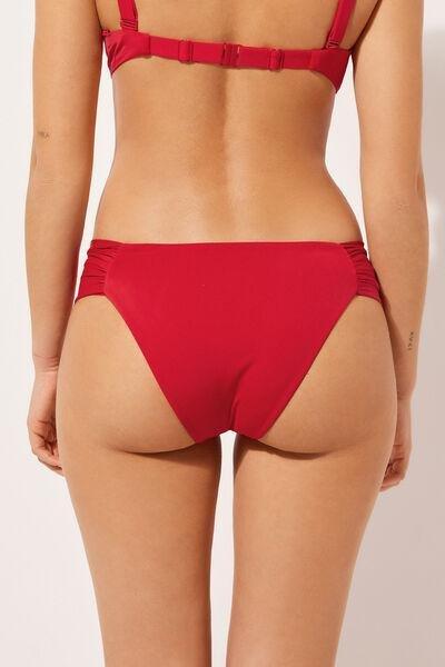 Red Ruched Bikini Bottoms, , large image number 2