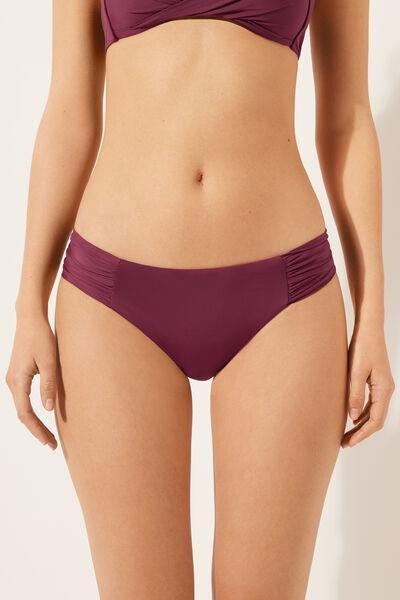 Burgundy Ruched Bikini Bottoms, , large image number 1