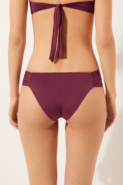 Burgundy Ruched Bikini Bottoms, , large image number 2