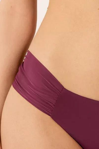Burgundy Ruched Bikini Bottoms, 5501_101E, large image number 3