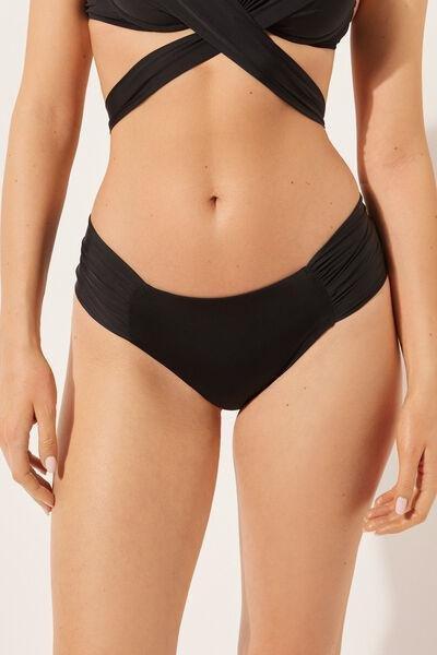 Black Ruched Bikini Bottoms, , large image number 1