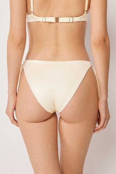 White Shiny Satin Side Ties Bikini Briefs, 5501_148E, large image number 2