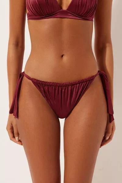 Red Side Ties Cotton Bikini Briefs, 5501_156E, large