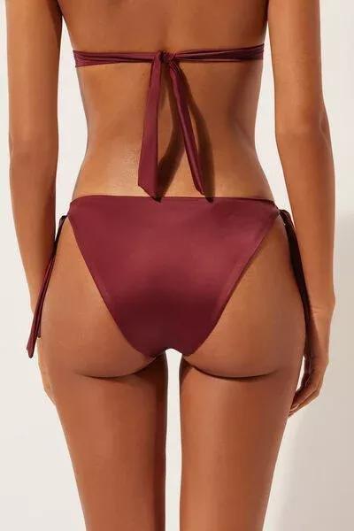 Red Side Ties Cotton Bikini Briefs, 5501_156E, large image number 2