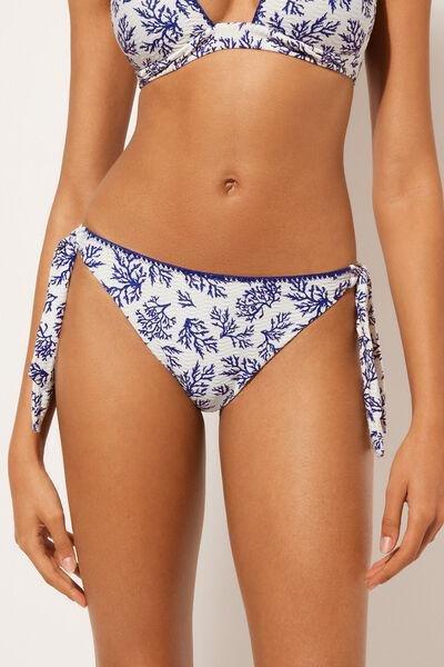 Blue Tie Bikini Bottoms Blue Corals, 5501_049E, large image number 1