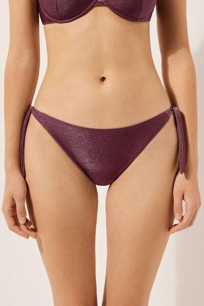 Burgundy Golden Glow Bow Bikini Bottoms, 5501_153E, large image number 0