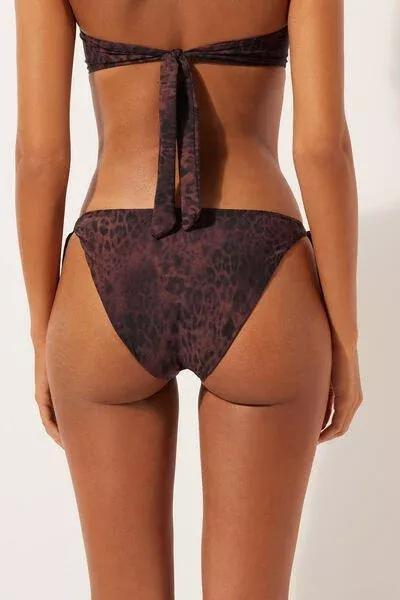 Brown Animal Print Bikini Briefs, 5501_165E, large image number 2
