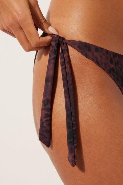 Brown Animal Print Bikini Briefs, 5501_165E, large image number 3