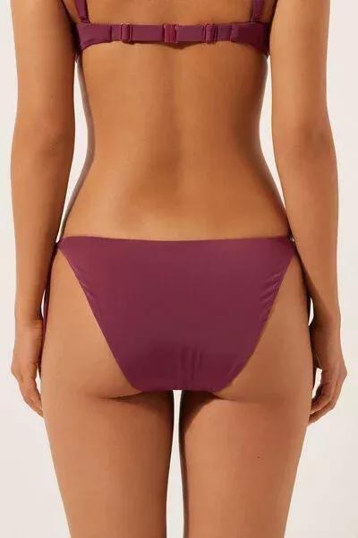 Burgundy Bow-Detail Bikini Bottoms, 5501_101E, large image number 2