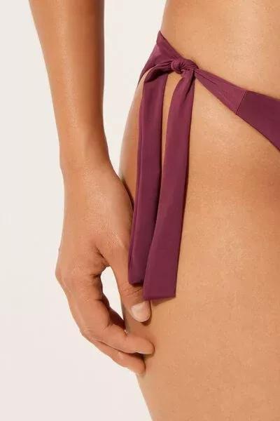 Burgundy Bow-Detail Bikini Bottoms, 5501_101E, large image number 3