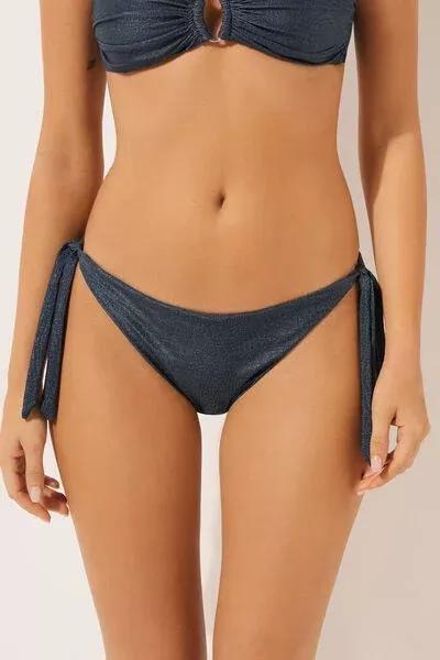 Blue Bow Detail Bikini Bottoms Glowing Python, 5501_167E, large image number 0