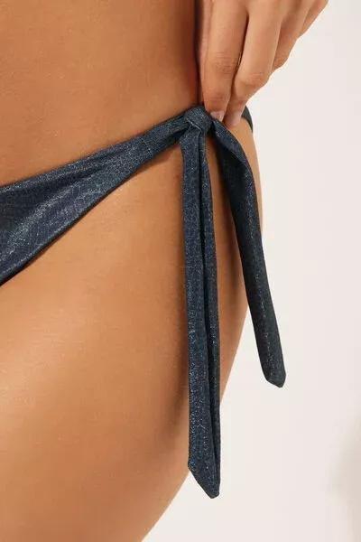 Blue Bow Detail Bikini Bottoms Glowing Python, 5501_167E, large image number 3