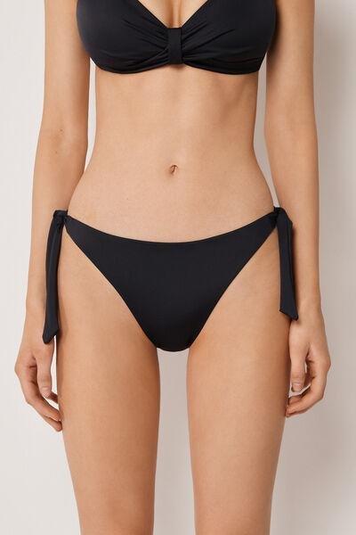 Black Premium Sculpt Tie Bikini Bottoms, 5501_163E, large image number 0