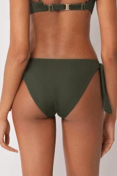 Green Premium Sculpt Tie Bikini Bottoms, 5501_164E, large image number 2