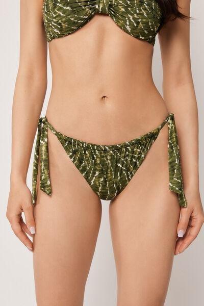 Green Tie-Dye Bow Bikini Bottoms, 5501_187E, large image number 0