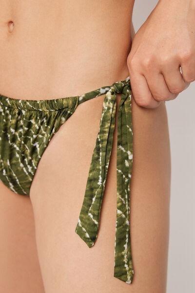 Green Tie-Dye Bow Bikini Bottoms, 5501_187E, large image number 3