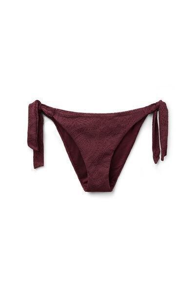 Burgundy Precious Jacquard Bikini Bottoms, 5501_182E, medium