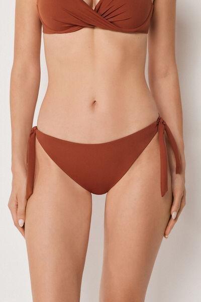 Brown Premium Fit Bow Detail Bikini Bottoms, 5501_161E, large