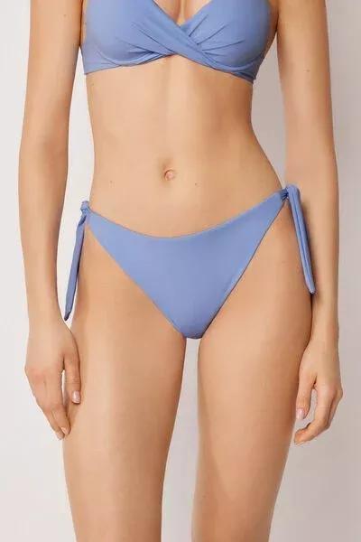 Blue Premium Fit Bow Detail Bikini Bottoms, 5501_162E, large image number 0
