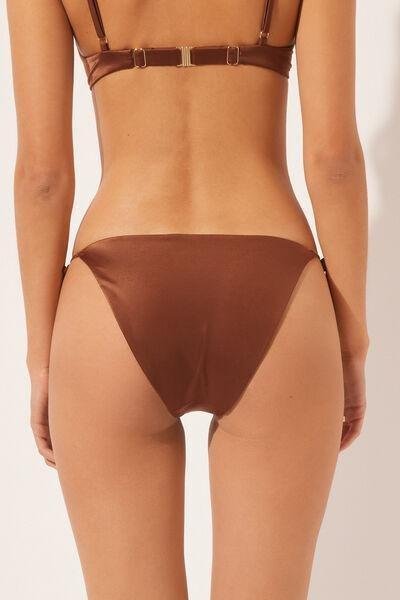 Brown Narrow Ribbons Bikini Bottoms, , large image number 2