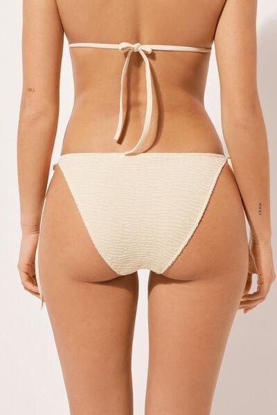 White Crinkle Waves Bikini Bottoms, , large image number 2