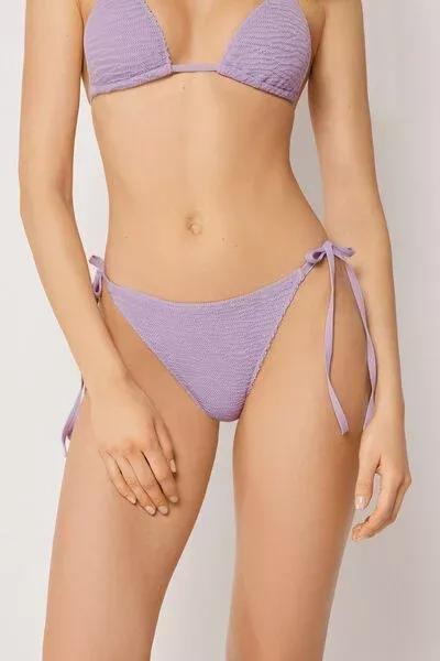 Violet Crinkle Waves Tie Detail Bikini Bottoms, 5501_235E, medium