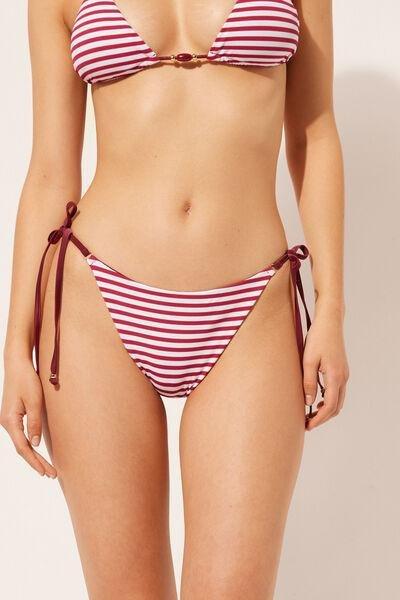 Burgundy Tie Bikini Bottoms, , large