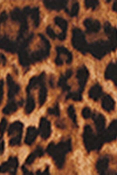Brown Animal Print Tie Bikini Bottoms, 5501_145E, large image number 4