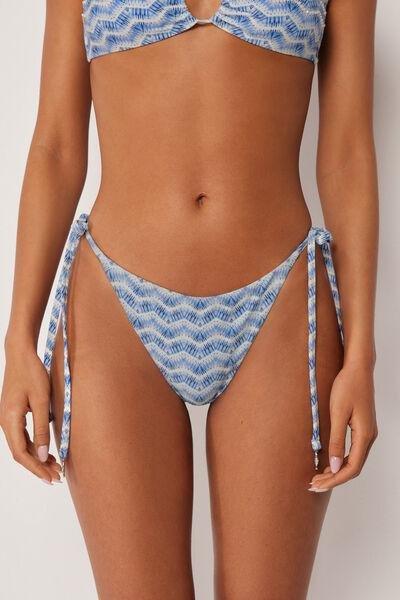 Blue/White Water Reflection Tie Bikini Bottoms, 5501_184E, large image number 0