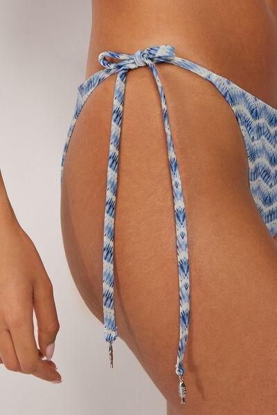 Blue/White Water Reflection Tie Bikini Bottoms, 5501_184E, large image number 3