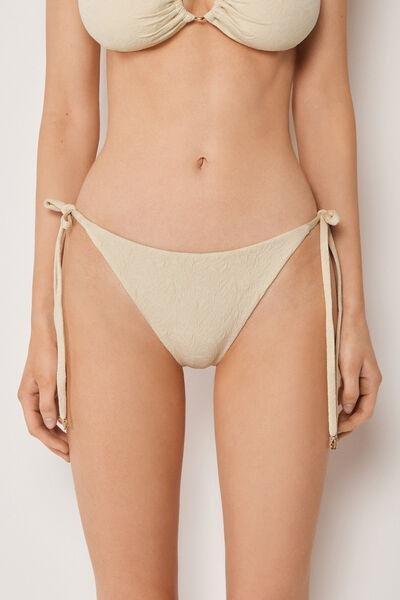 White Wild Jungle Tie Bikini Bottoms, 5501_186E, medium