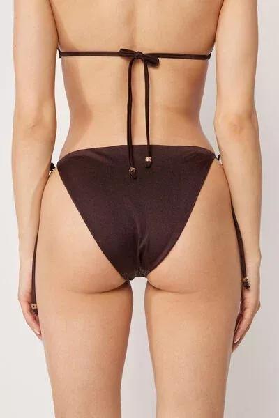 Brown Tie Side Bikini Bottoms, 5501_244E, medium