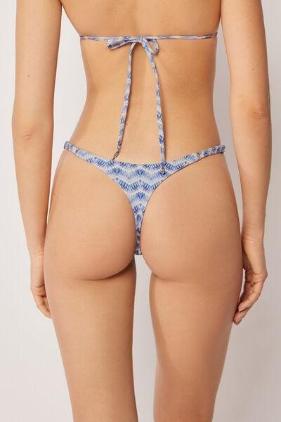 Blue/White Water Reflection Thong Bikini Bottoms, 5501_184E, large image number 2