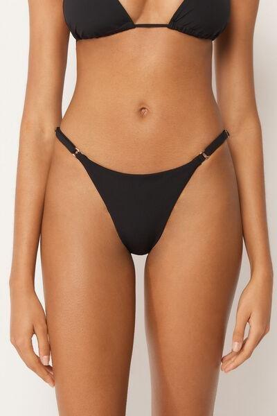 Black Premium Fit Thong Bikini Bottoms, 5501_160E, large image number 0