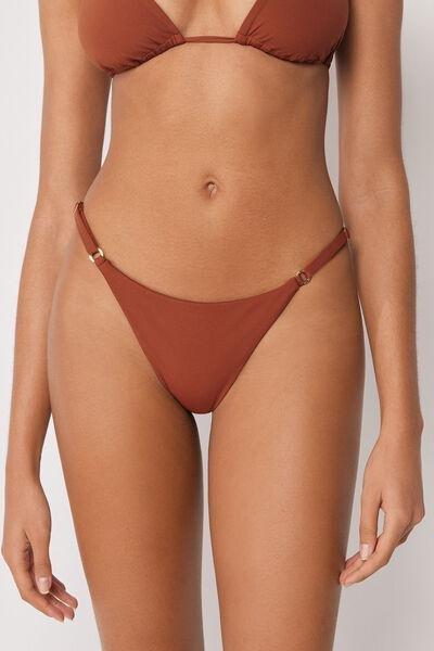 Brown Premium Fit Thong Bikini Bottoms, 5501_161E, large image number 0