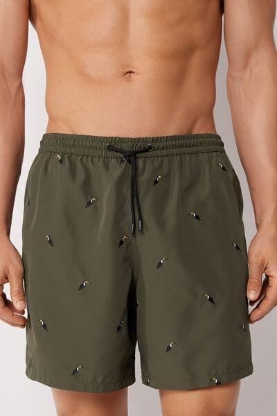 Brown Formentera Patterned Boxer Swim Shorts, 5501_225E, medium