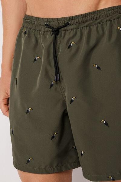 Brown Formentera Patterned Boxer Swim Shorts, 5501_225E, large image number 3