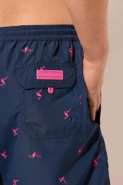 Navy Patterned Boxer Swim Shorts, 5501_935C, large image number 3