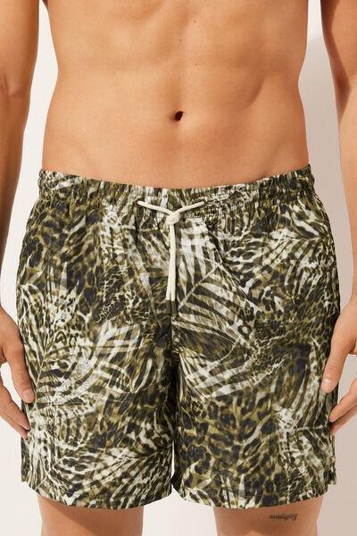 Multicolour Patterned Boxer Swim Shorts, , large image number 1