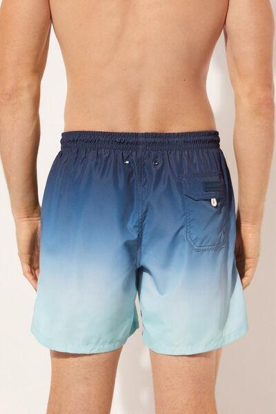 Blue Patterned Boxer Swim Shorts, , large image number 2