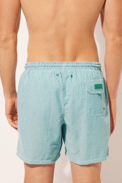 Green Striped Boxer Swim Shorts, , large image number 2