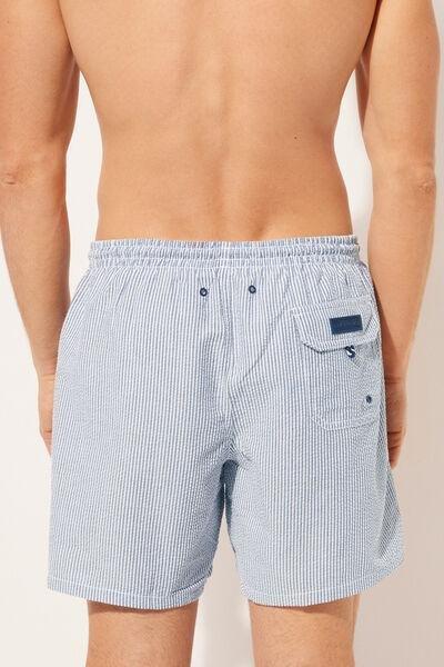 Blue Striped Boxer Swim Shorts, , large image number 2