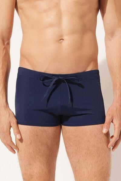 Navy Boxer-Style Swim Shorts, , large image number 1