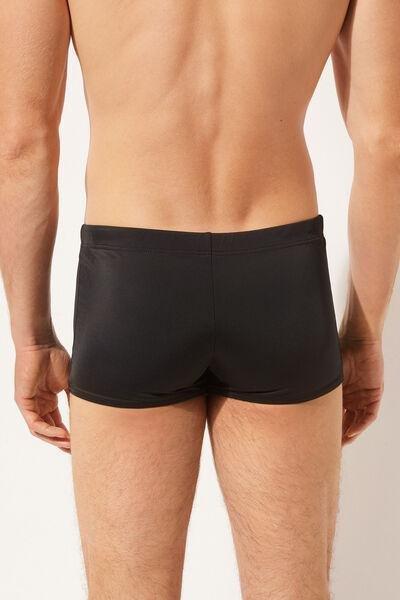 Black Boxer-Style Swim Shorts, , large image number 2
