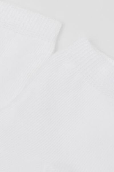 White Short Cotton Socks, Kids Unisex, White, medium