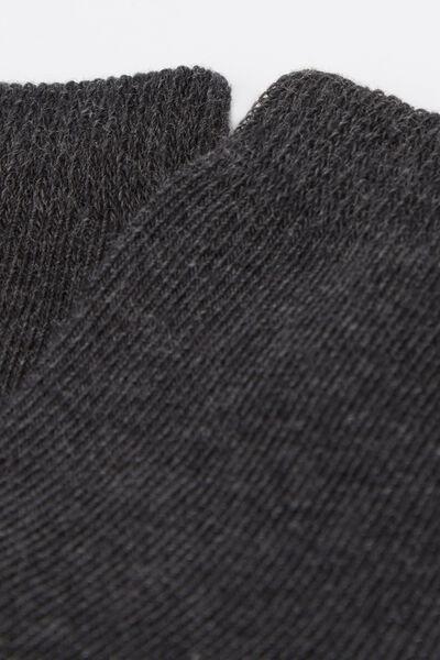 Grey Short Cotton Socks, Kids Unisex, Charcoal Grey Blend, medium