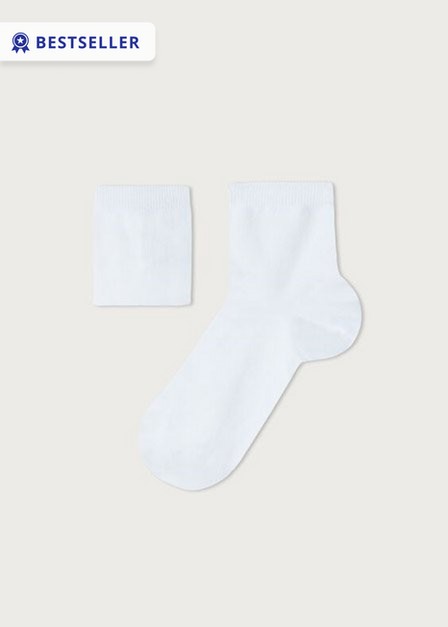 Calzedonia - White Short Cotton Socks, Kids Boys
