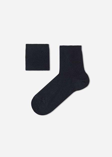 Blue Short Cotton Socks, Kids Boys, Blue, large image number 0