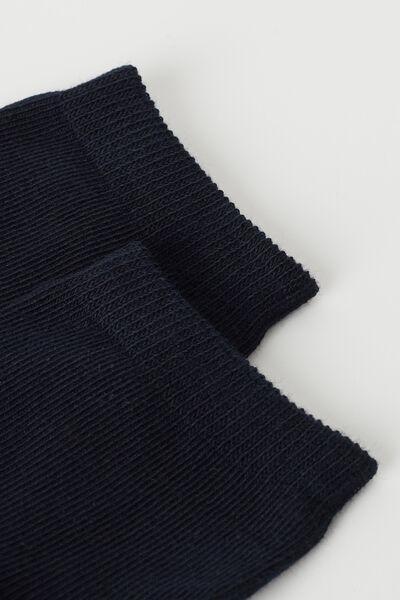 Blue Short Cotton Socks, Kids Boys, Blue, medium