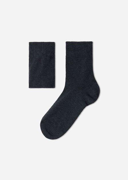 Grey Blend Short Cotton Socks, Kids Boys, , large image number 0